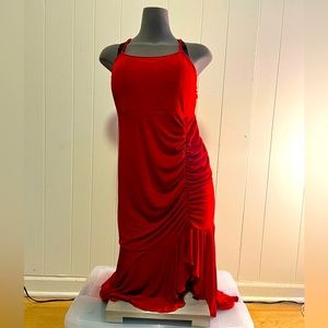 SHEIN Curve Plus Size 1XL (14) Ruffle Trim Asymmetrical Hem Bodycon Cami Dress